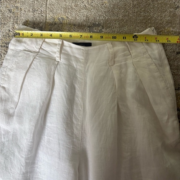 J. Crew White Linen Cripped Wide Leg Pants - Picture 8 of 13